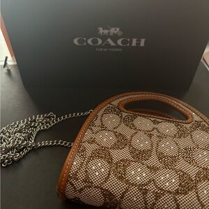 Coach rhinestone top handle card case